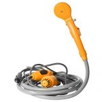 Portable Outdoor Handheld Camping Shower - Plug into 12v Cigarette Adapter - Turns Water into Gentle and Steady Stream - with Build-in Water Filtration System for Travel Camping Hiking Garden Pet