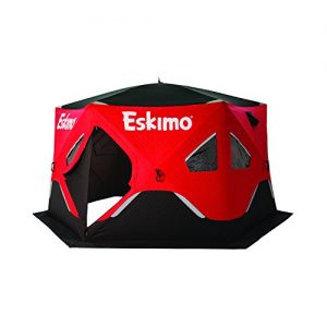 Eskimo FF6120I FatFish Insulated Pop-up Portable 6-Sided Ice Shelter, 5-7 Person