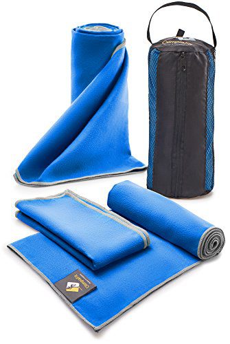 3 Size Towels at the Price of 1 - Super Pack - Fast Quick Dry · Super Absorbent · Ultra Compact · Lightweight · Antimicrobial · Set Microfiber Towels - Best For Gym Travel Camp Backpacking Yoga Fitnes
