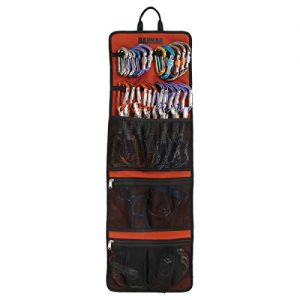Climbing Quickdraw Hanging Storage Bag, Carabiner Hook Gear Equipment Parts Collections, Durable Foldable Bundled Roll Anti-scratch Bag, Small Tools Organizer Pouch, suit for Rock Climbing Ice Climb