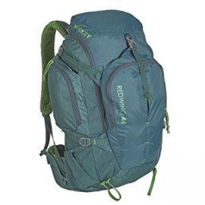 Kelty Redwing 44 Backpack featuring durable structure, breathable mesh panel, and versatile storage options ideal for both hiking and travel.