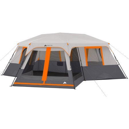 Ozark Trail 12-Person 3-Room Instant Cabin Tent with Screen Room (Orange)