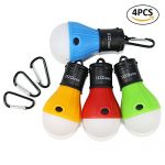 HZDone LED Camping Lantern [4 Pack] Portable Outdoor Tent Light Bulb for Camping Hiking Fishing Hurricane Storm Outage-Battery Powered Emergency Light [Red Blue Yellow Green Color Options]