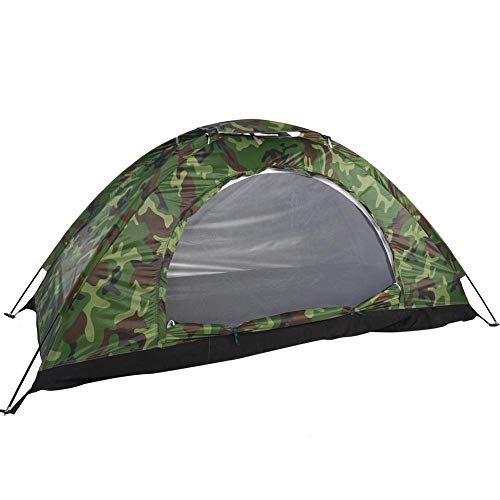 VGEBY1 Single Camouflage Camping Tent, Outdoor Polyester One Person Waterproof Tent with Carry Bag Tents for Camping, Backpacking, Picnic,Hiking,Fishing,Outdoor Use.