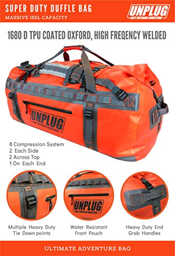155L Extra Large Waterproof Duffel Bag -1680D Heavy Duty Duffle Bag -  Waterproof Gear Bag Opinion