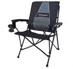STRONGBACK Elite Folding Camping Lawn Lounge Chair Heavy Duty Camp Outdoor Seat with Lumbar Support and Portable Carry Bag