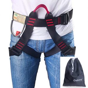 Climbing Harness, Oumers Safe Seat Belts for Mountaineering Tree Climbing Outdoor Training Caving Rock Climbing Rappelling Equip - Half Body Guide Harness Protect Waist Safety Harness for Women Man