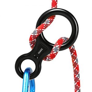 AOKWIT Rescue Figure 8 Descender Climbing Gear Downhill Equipment 35KN/3500kg 7075 Aluminum Alloy Rigging Plate for Climbing Belaying and Rappeling Device