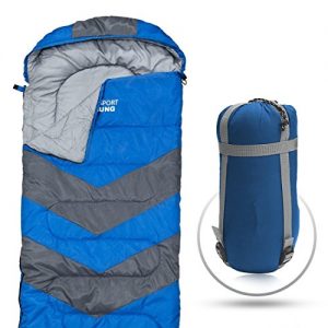 Abco Tech Sleeping Bag - Envelope Lightweight Portable, Waterproof, Comfort with Compression Sack - Great for 4 Season Traveling, Camping, Hiking, Outdoor Activities & Boys. (Single)