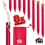 Single Latch Aluminum Tent Stakes by Rakaia Designs - Heavy Duty 6 Inch Groundhog Mini Stakes Lightweight Strong 7075 Aluminum Alloy Pegs for Camping, Rain Tarps, Hiking, Backpacking, Camping