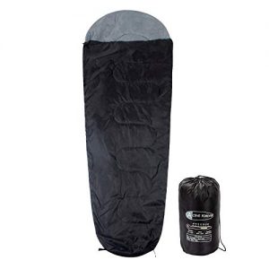 Display4top Premium Lightweight Mummy Sleeping Bag with Compression Sack - Portable, Waterproof,Comfort - Great for Outdoor Camping, Backpacking & Hiking (Black)