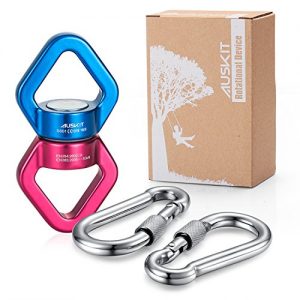 AusKit Swing Swivel, 30 KN Safest Rotational Device Hanging Accessory with Carabiners for Web Tree Swing, Swing Setting, Aerial Dance, Children's Swing