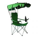 unhg Camp Chairs with Shade Canopy Chair Folding Camping Recliner Support 380 LBS， with Two Cup Holders and Carry Bag, for Outdoor Beach Camp Park Patio