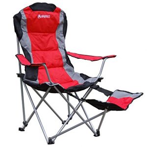 Outdoor Quad Camping Chair - Lightweight, Portable Folding Design - Adjustable Footrest, Cup Holder, Storage Carrying Bag - Durable Material, Steel Frame - by GigaTent