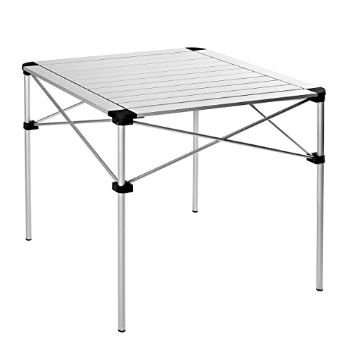 KingCamp Camp Table Collapsible Aluminum Alloy Folding Roll-Top Lightweight Portable Stable Compact and Easy Transport for Camping Outdoor Picnic Vacation