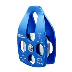 GM CLIMBING 32kN UIAA Certified Large Rescue Pulley Single/Double Sheave with Swing Plate CE/UIAA