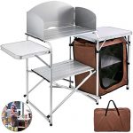 2-Tier Camping Kitchen Table with Zippered Bag