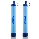 Wild Peak Stay Alive-1 Outdoor 4-Stage 4000 Liter Water Filter Emergency Straw with Activated Carbon for Survival, Camping, Hiking, Climbing, Backpacking (2-Pack)