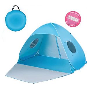 Extra Large Beach Tent Sun Shade Shelter Pop Up Instant Portable Outdoors 3-4 Person Beach Cabana Sets Up in Seconds, Blue, 78.7" L X 47.2" W X 51.2" H