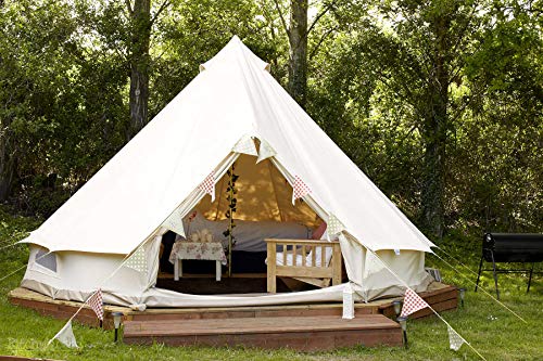 Outdoor Waterproof Luxury Glamping Bell Tents for Boutique Camping and Occasional Family Camping Trips and Festivals and Human shelter for inhabiting or Leisure