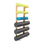 Ultra Fitness Gear Foam Roller and Yoga Mat Rack, Storage Shelf, Bamboo Construction, Mounting Hardware Included