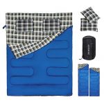 Double Sleeping Bag 2 Person Sleeping Bags with 2 Pillows Adults Teens Portable Lightweight XL Camping Sleeping Bag for Camping Backpacking Hiking Outdoor, 2020 Upgraded