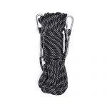 Static Reflective Outdoor Rock Climbing Rope with Carabiner(s), Tree Climbing Gear for Outdoor Activities, 10mm Heavy Duty Mountain Equipment & 30m(98 ft) Emergency Fire Safety Braided Ropes