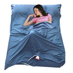 jia he sport Sleeping Bag Liner Lightweight Dirt-Proof Camping Travel Sheet Zippered Portable Adult Sleep Bag Sack Insert for Hotel Outdoor Picnic Traveling Backpacking