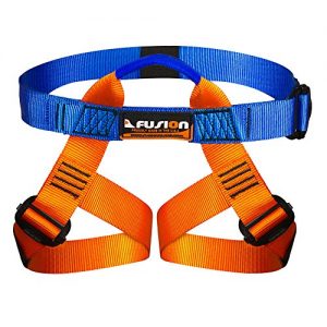 Fusion Climb Centaur Kiddo Half Body Children's Climbing Harness Ultra Light, Blue/Orange