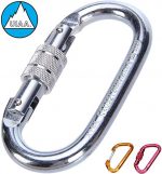 Climbing Carabiner - UIAA & CE Rated Carabiner Clip | Heavy Duty Locking Carabiner for Climbing, Rigging, Ropes, Hammocks, Camping