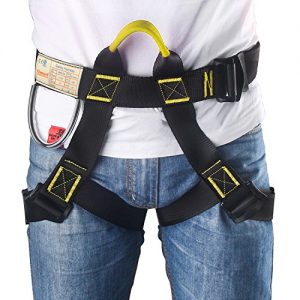 Thicken Wider Climbing Harness, Oumers Protect Waist Version Waistbelt Wider Safe Seat Belts For Mountaineering Fire Rescue Higher Level Caving Rock Climbing Rappelling Equip Women Man Child Half Body