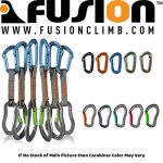 Fusion Climb 6-Pack 11cm Quickdraw Set with Contigua Blue Straight Gate Carabiner/Techno Zoom Apple Green Bent Gate Carabiner