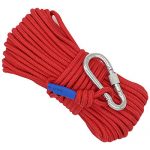 WUKONG Rock Climbing Rope & Carabiner, 65 Feet High Strength Cord Safety Rope Max Working Capacity 550LBS, All-Purpose Braided Rope for for Sports, Pet Toys, Crafts & Indoor Outdoor Use