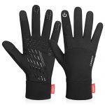 anqier Running Gloves,Lightweight Touchscreen Cycling Windproof Gloves Women Men Climbing Driving Sports Compression Liner Gloves for Winter Early Spring Or Fall