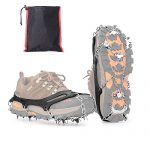 Tenei Crampons Microspikes Traction Cleats Ice Snow Grips Ice Cleats with 19 Spikes for Walking, Jogging, Climbing and Hiking on Snow, Ice, Mud, Sand and Wet Grass