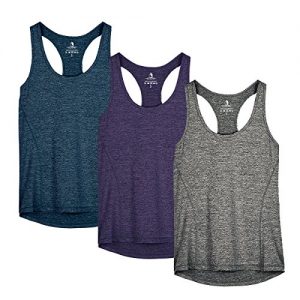 icyzone Workout Tank Tops for Women - Racerback Athletic Yoga Tops, Running Exercise Gym Shirts(Pack of 3)