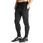 BROKIG Mens Zip Joggers Pants - Casual Gym Workout Track Pants Comfortable Slim Fit Tapered Sweatpants with Pockets