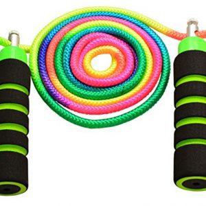 Anna's Rainbow Ropes Kids Jump Rope Durable Child Friendly Skipping Rope - Exercise Toy for Playground with Lightweight Foam Handles and Vibrant Colors