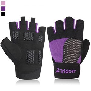 Trideer Weight Lifting Gloves, Breathable & Non-Slip, Workout Gloves, Exercise Gloves, Padded Gym Gloves for Climbing, Boating, Dumbbells, Cross Training