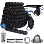 B Branton Easy-Install Workout Climbing Rope - 25 feet Exercise Climbing Rope