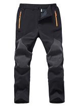 Gash Hao Mens Snow Ski Waterproof Softshell Snowboard Pants Outdoor Hiking Fleece Lined Zipper Bottom Leg