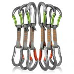 Fusion Climb 6-Pack 11cm Quickdraw Set with Techno Zoom Apple Green Bent Gate Carabiner/Techno Zoom Orange Bent Gate Carabiner
