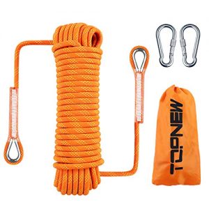 TOPNEW Outdoor Climbing Rope 10 MM Diameter, 10M(32ft) 20M(64ft), Escape Rope Fire Rescue Parachute Rope Climbing Equipment Rock Climbing Rope, Nylon