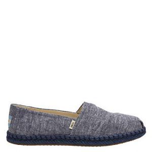 TOMS Women's Classic Slub Chambray Navy Ankle-High Canvas Slip-On Shoes - 8.5M