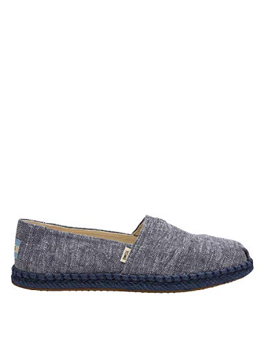 TOMS Women's Classic Slub Chambray Navy Ankle-High Canvas Slip-On Shoes - 8.5M