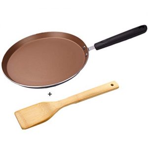 Mokpi Nonstick Skillet Crepe Pan Omelet Pan Pancake Fry Pan Kitchen or Camping Cookware (8-Inch, Gold)