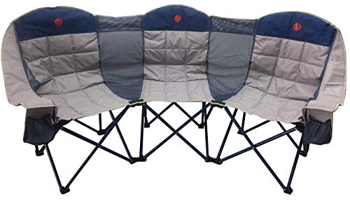 OmniCore Designs MoonPhase Home-Away LoveSeat Heavy Duty Oversized Folding Double Camp Chair Collection (Single, Double, Triple) (Triple Loveseat)