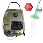 ELECTRFIRE Solar Shower Bag Camping Shower 5 Gallon with Removable Hose and On-Off Switchable Shower Head for Camping Beach Swimming Outdoor Traveling Hiking (Green)