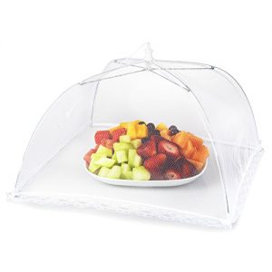 Mesh Outdoor Food Cover Tents (6 pack): Collapsible Umbrella Tents for Picnics, BBQ, Camping and Outdoor Cooking; Pop Up Screen Net and Plate Protector; Shields Food Plates and Glasses From Flies, Bugs