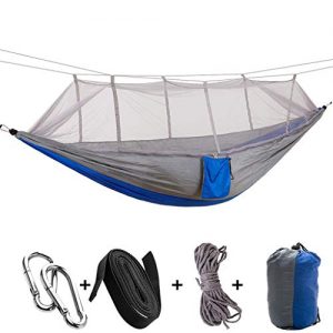 Yemenger Camping Hammock with Mosquito Net 2 Person Outdoor Tree Hammock Bug Net Hiking Travel Hammock Tent Survival Camp Shovel Tool Kit
